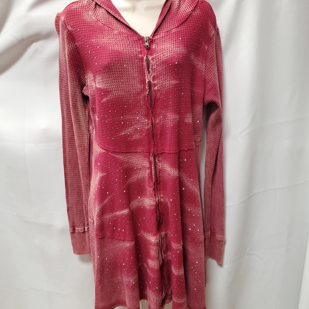 COPY - VOCAL-XL RED ZIP FRONT HOODED JACKET
